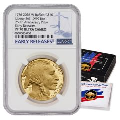 PRE-ORDER 2026-W $50 Gold Buffalo NGC PF70UCAM ER w/ OGP