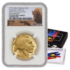 PRE-ORDER 2026-W $50 Gold Buffalo NGC PF70UCAM ER Bison Label w/ OGP