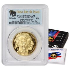 2026-W $50 Gold Buffalo PCGS PR70DCAM FDOI Bison Label w/ OGP
