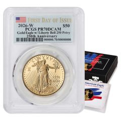 2026-W $50 Gold Eagle PCGS PR70DCAM FDOI Flag w/ OGP