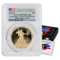 2026-W $50 Gold Eagle PCGS PR70DCAM FS Flag w/ OGP