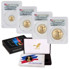 PRE-ORDER 2026-W Gold Eagles PCGS PR70DCAM FDOI Flag w/ OGP