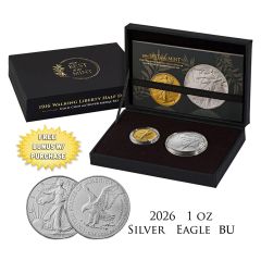 PRE-ORDER Set of 2 1916 (2026) 50c Gold Walking Liberty and Silver Medal w/ OGP + BONUS ASE