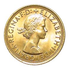 Post-1933 Queen Elizabeth British Gold Sovereign BU (Random Year)