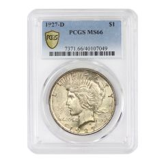 1927-D $1 Silver Peace PCGS MS66 Obverse