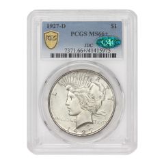 1927-D $1 Silver Peace PCGS MS66+ CAC Obverse