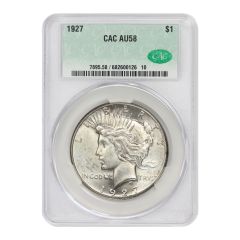 1927 $1 Silver Peace CACG AU58 