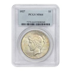 1927 $1 Silver Peace PCGS MS64