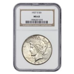 1927-S $1 Silver Peace NGC MS63 Obverse
