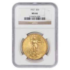 1927 $20 Gold Saint Gaudens NGC MS66