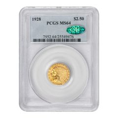 1928 $2.50 Gold Indian PCGS MS64 CAC