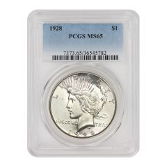 1928 $1 Silver Peace PCGS MS65 Obverse