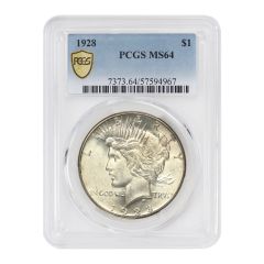 1928 $1 Silver Peace PCGS MS64