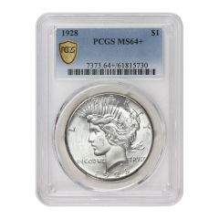 1928 $1 Silver Peace PCGS MS64+ 