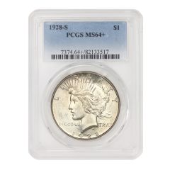 1928-S $1 Silver Peace PCGS MS64+ Obverse