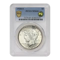1928-S $1 Silver Peace PCGS MS64+ PQ