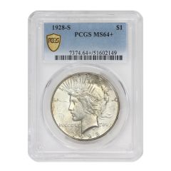 1928-S $1 Silver Peace PCGS MS64+ Obverse
