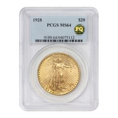 1928 $20 Gold Saint Gaudens PCGS MS64 PQ