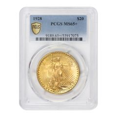 1928 $20 Gold Saint Gaudens PCGS MS65+