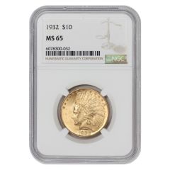 1932 $10 Gold Indian NGC MS65 Obverse