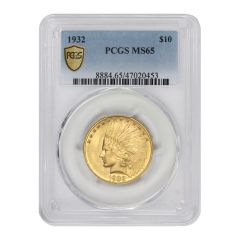 1932 $10 Gold Gold Indian PCGS MS65 Obverse