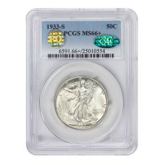 1933-S 50c Silver Walking Liberty PCGS MS66+ CAC PQ