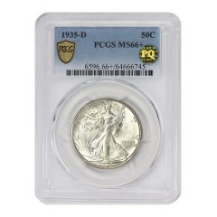 US 50c Walking Liberty 1935-D PCGS MS66+ PQ Obverse