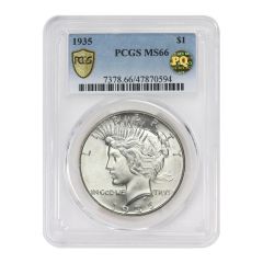 1935 $1 Silver Peace PCGS MS66 PQ