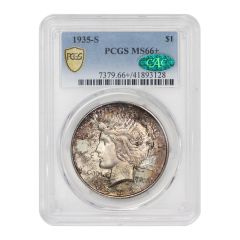 US $1 Peace Dollar 1935-S PCGS MS66+ CAC Obverse