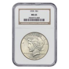 1935 $1 Silver Peace NGC MS65 Obverse