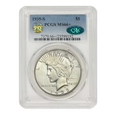 1935-S $1 Silver Peace PCGS MS66+ CAC PQ Obverse
