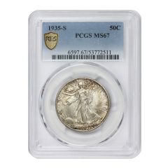 US 50c Walking Liberty 1935-S PCGS MS67 Obverse