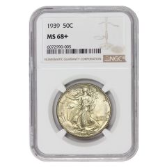 1939 50c Silver Walking Liberty NGC MS68+