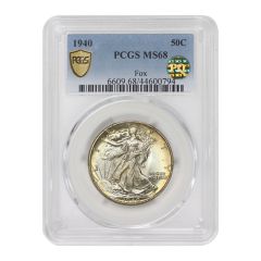 1940 50c Silver Walking Liberty PCGS MS68 PQ Obverse