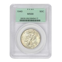 US 50c Walking Liberty 1940 PCGS MS68 OGH Obverse