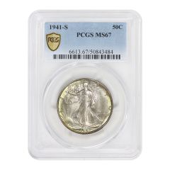 1941-S 50c Silver Walking Liberty PCGS MS67