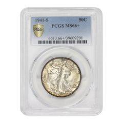 1941-S 50c Silver Walking Liberty PCGS MS66+ Obverse