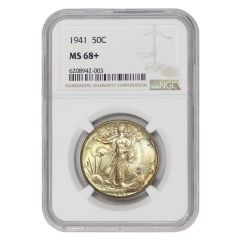 1941 50c Silver Walking Liberty NGC MS68+