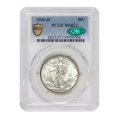 1941-D 50c Silver Walking Liberty PCGS MS67+ CAC