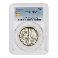 1942-S 50c Silver Walking Liberty PCGS MS67 Obverse