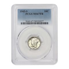 1943-S 10c Silver Mercury Dime PCGS MS67FB