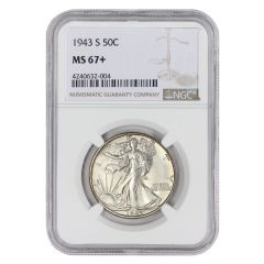 1943-S 50c Silver Walking Liberty NGC MS67+ Obverse