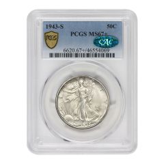 1943-S 50c Silver Walking Liberty PCGS MS67+ CAC  Obverse