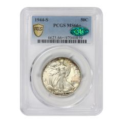 1944-S 50c Silver Walking Liberty PCGS MS66+ CAC Obverse