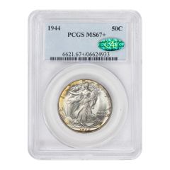 1944 50c Silver Walking Liberty PCGS MS67+ CAC