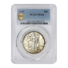 1945 50c Silver Walking Liberty PCGS MS68