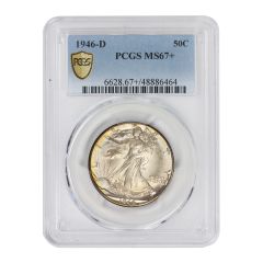 1946-D 50c Silver Walking Liberty PCGS MS67+ Obverse