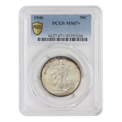 1946 50c Silver Walking Liberty PCGS MS67+