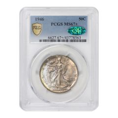 1946 50c Silver Walking Liberty PCGS MS67+ CAC Obverse