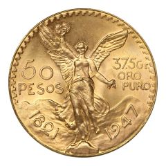 Mexico 1947 Gold 50 Peso BU